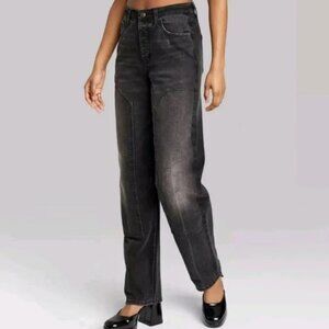 Wild Fable High-Rise Straight EasyRigid Black Wash Jeans Size 4